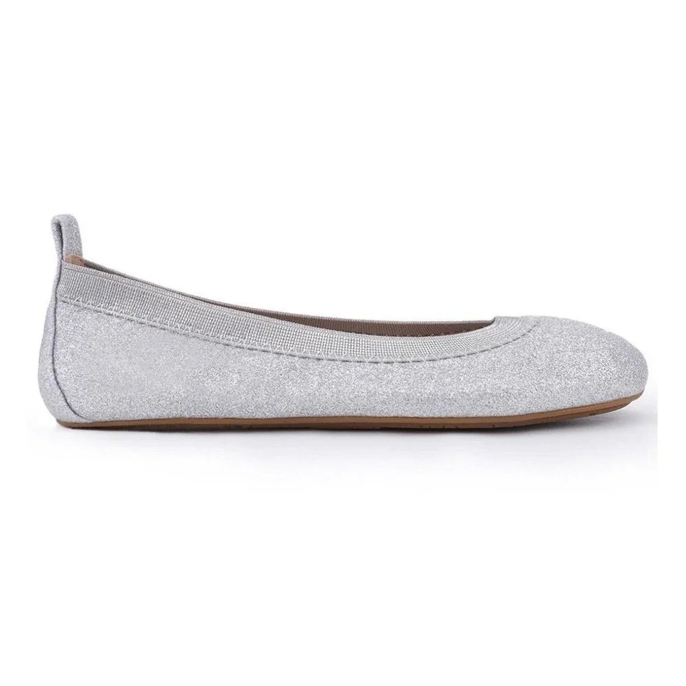 Yosi Samra Girls Size 3Y‎ 3 Silver Glitter Ballet Flat NEW VERY SPARKLY SERENA